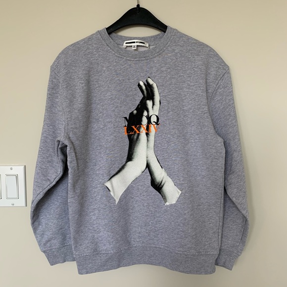 McQ Alexander McQueen Grey hands Classic Pullover - Picture 2 of 8